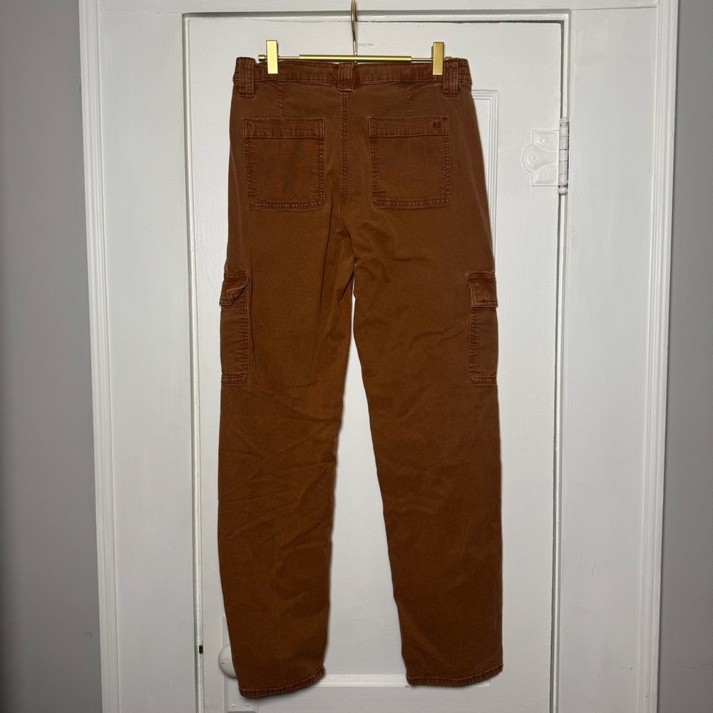 American Eagle Stretch Cargo Straight Pant Burnt Orange 8 Long - Picture 10 of 13